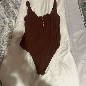 American Eagle ribbed brown bodysuit